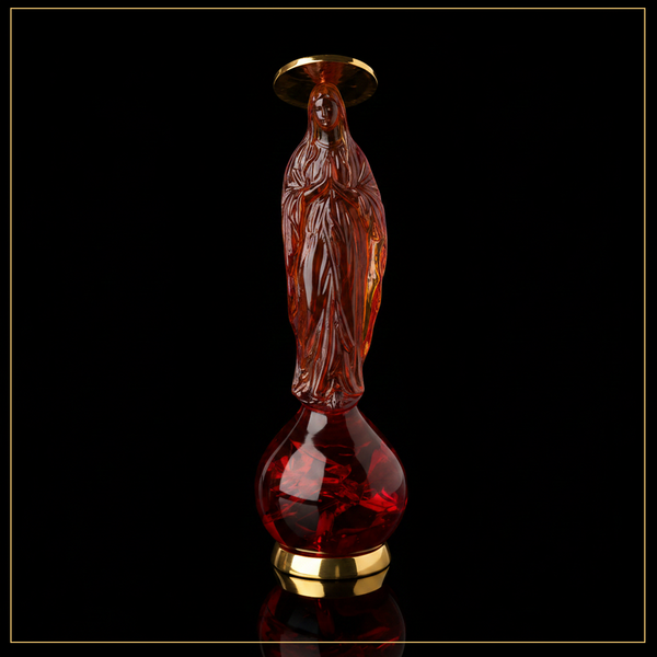 The Holy Virgin – Resin Sculpture with Gold-Plated Bronze Halo