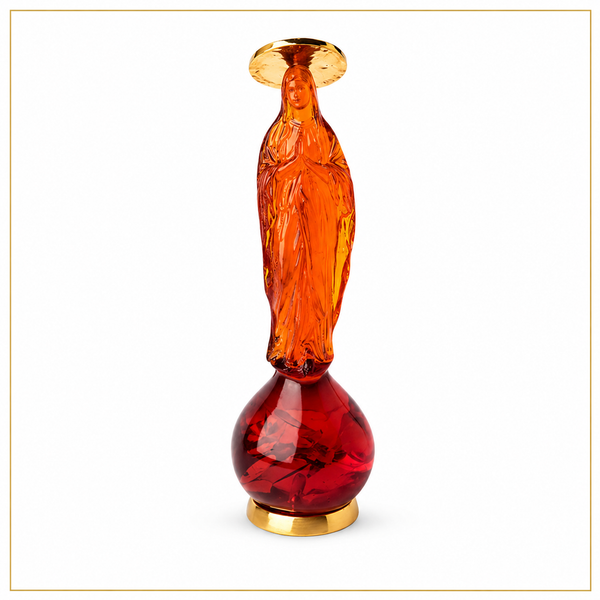 The Holy Virgin – Resin Sculpture with Gold-Plated Bronze Halo