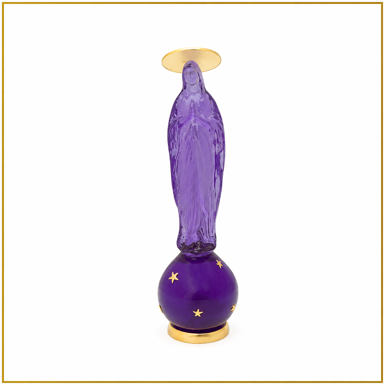 The Holy Virgin – Resin Sculpture with Gold-Plated Bronze Halo