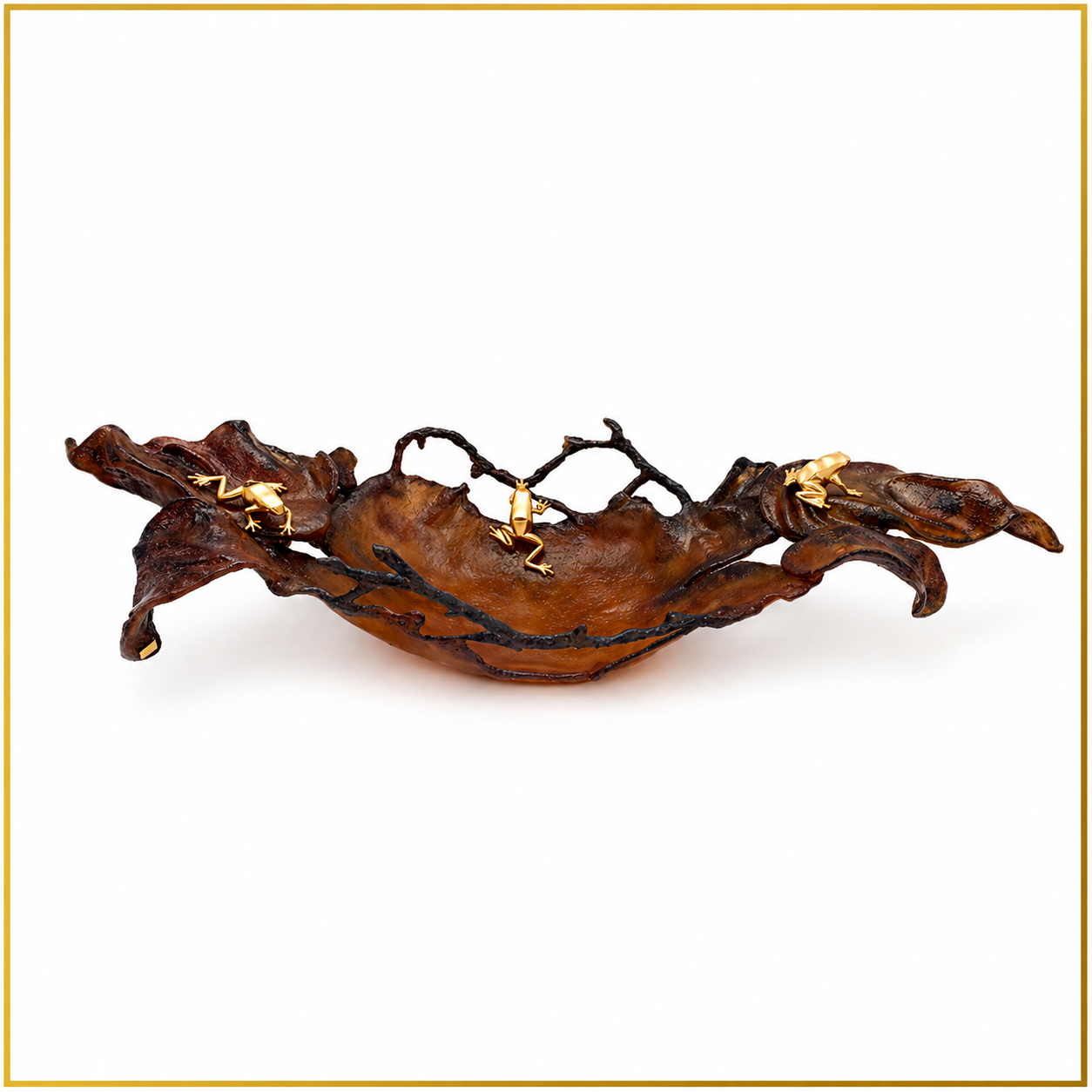 Frog Resin Centerpiece – Sculptural Plate
