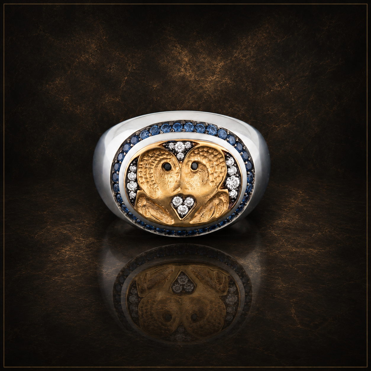 Owl Lover Ring Sapphires