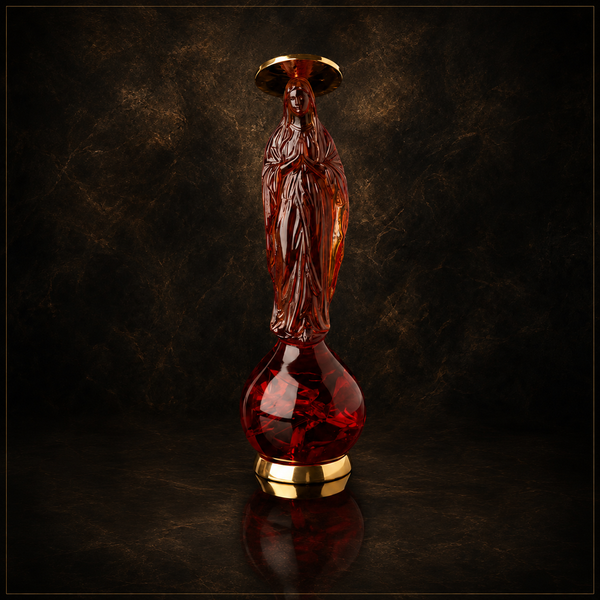 The Holy Virgin – Resin Sculpture with Gold-Plated Bronze Halo