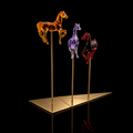 The Fabulous Trio – Resin Horses on Gold Stands