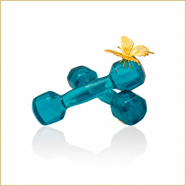 Resin Dumbbells with Gold Butterfly Accent