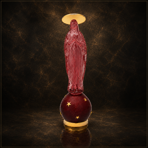 The Holy Virgin – Resin Sculpture with Gold-Plated Bronze Halo with stars