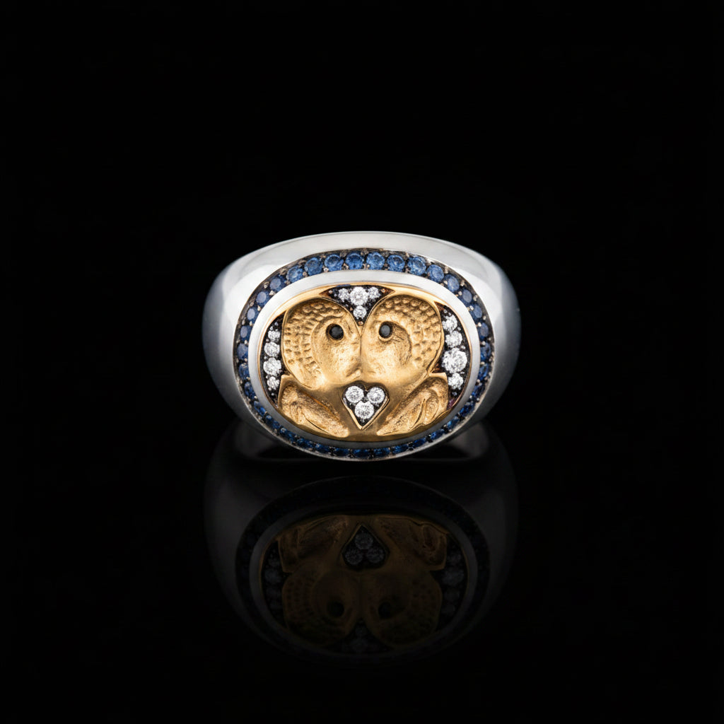 Owl Lover Ring Sapphires
