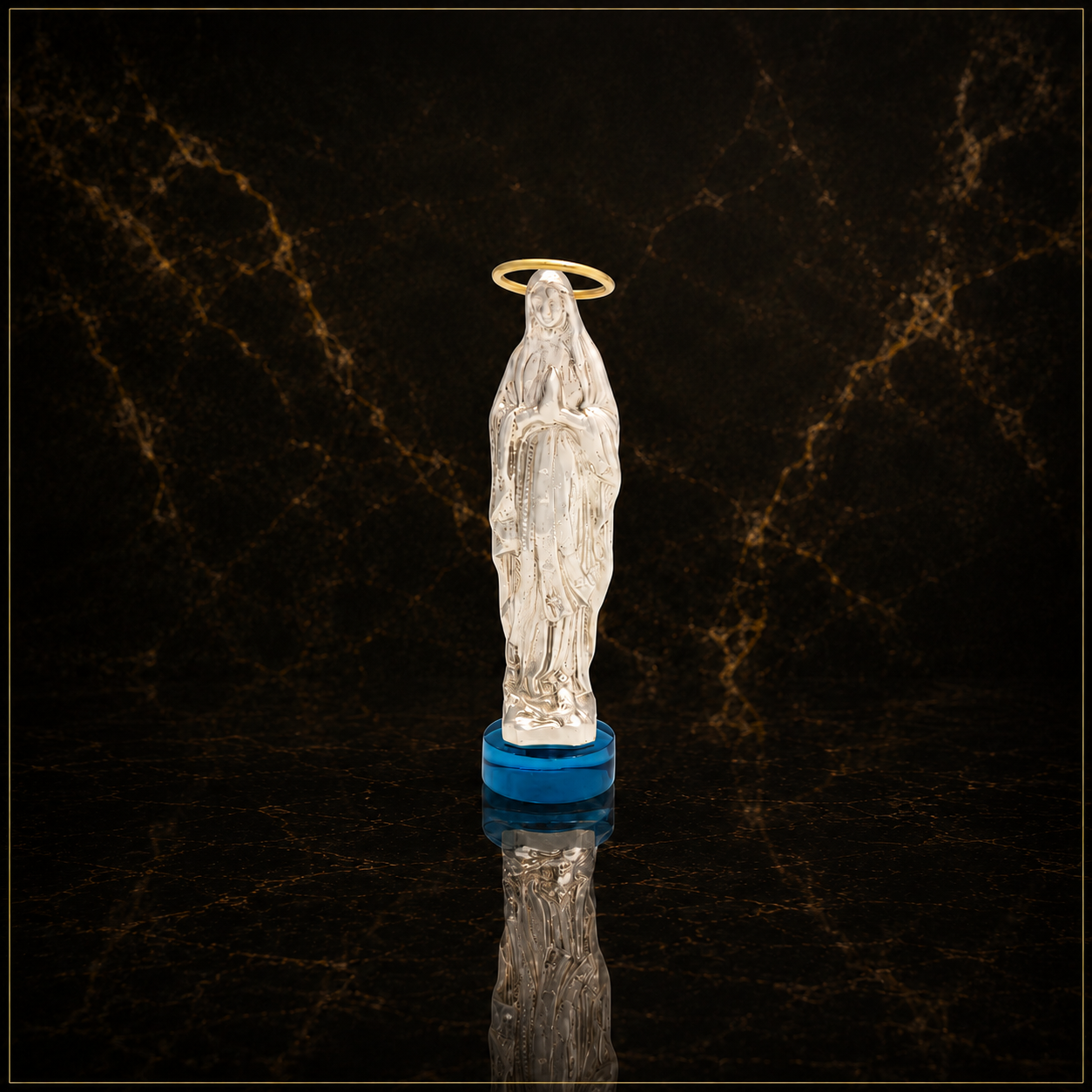 The Holy Virgin – Resin Sculpture with Gold-Plated Bronze Details