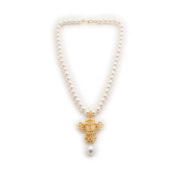 Eternity Rococo Cross Necklace